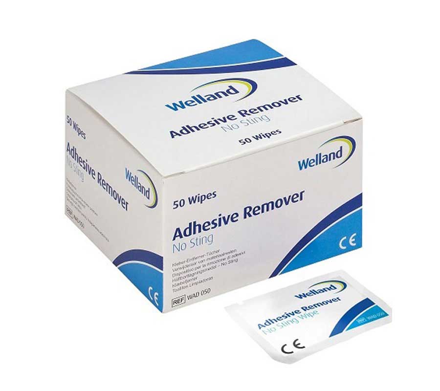 د پاک کننده چسب استومی وللند Welland کد WAD050 برای حذف بقایای چسب پایه از روی پوست