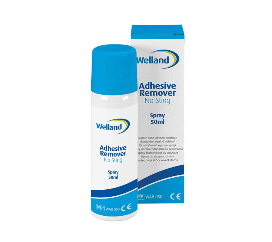 اسپری پاک کننده چسب استومی وللند Welland مدل WAB050 برای جدا کردن راحتتر کیسه و پاکسازی پوست
